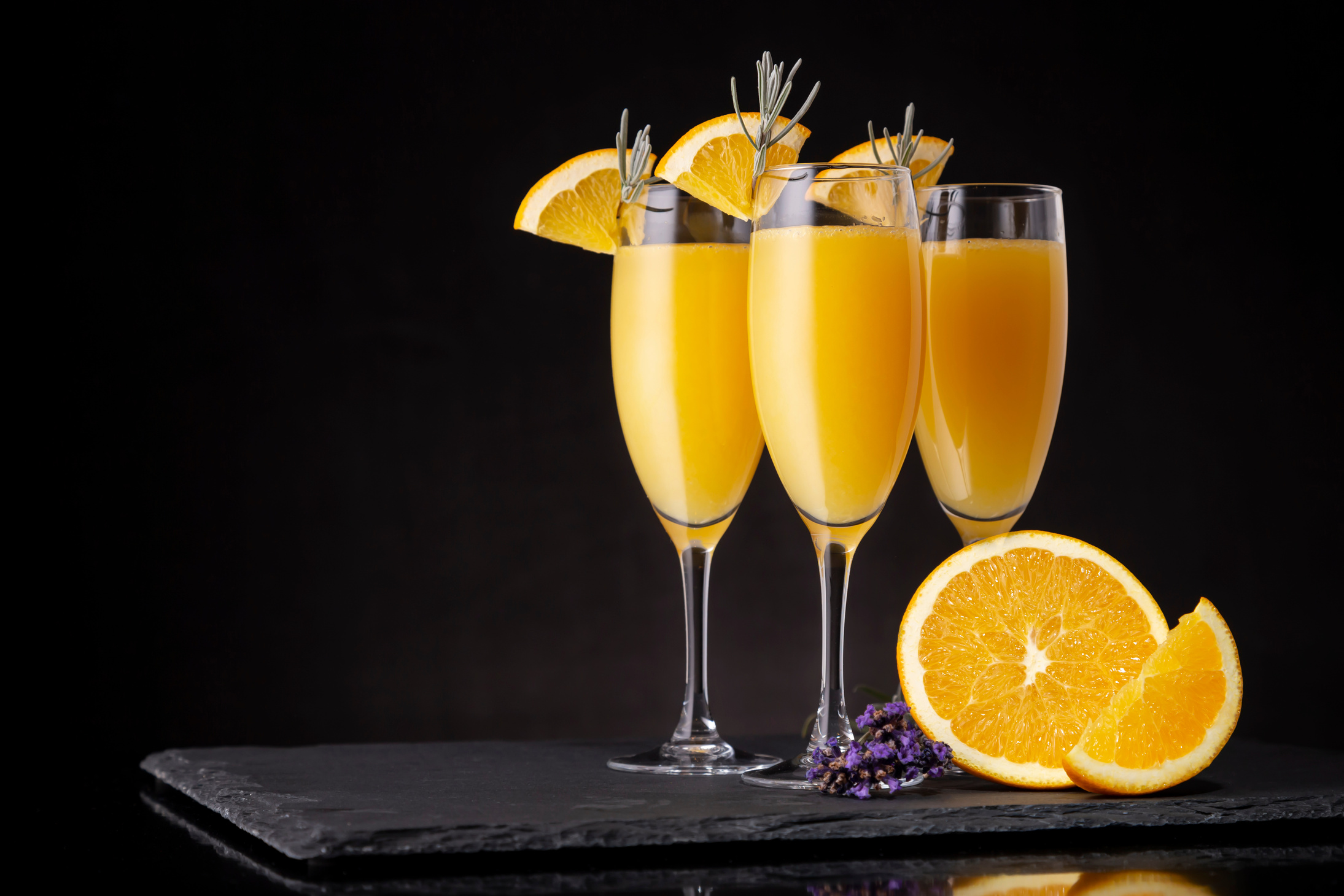 Three refreshing mimosa cocktails